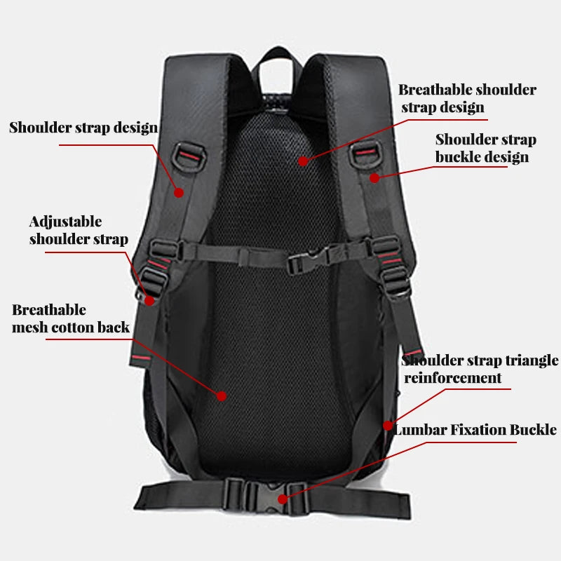 Large Capacity Cross-Border Hiking Backpack, Men'S Backpack, Travel Backpack, European and American Outdoor Luggage Bag, Fashion