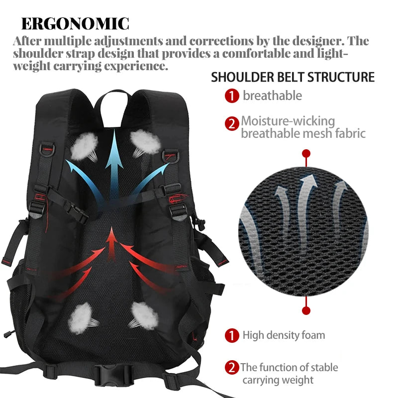 Large Capacity Cross-Border Hiking Backpack, Men'S Backpack, Travel Backpack, European and American Outdoor Luggage Bag, Fashion