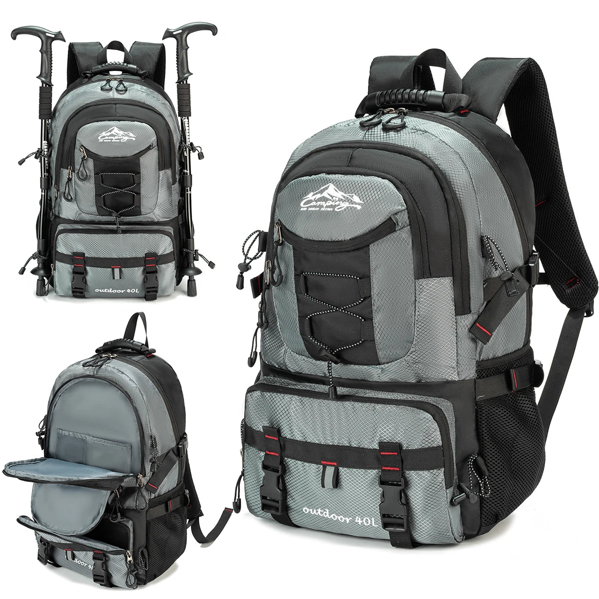 Large Capacity Cross-Border Hiking Backpack, Men'S Backpack, Travel Backpack, European and American Outdoor Luggage Bag, Fashion