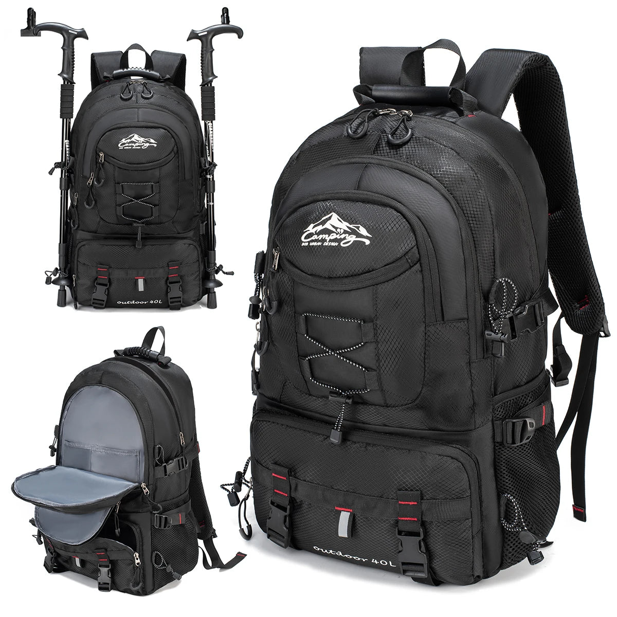 Large Capacity Cross-Border Hiking Backpack, Men'S Backpack, Travel Backpack, European and American Outdoor Luggage Bag, Fashion