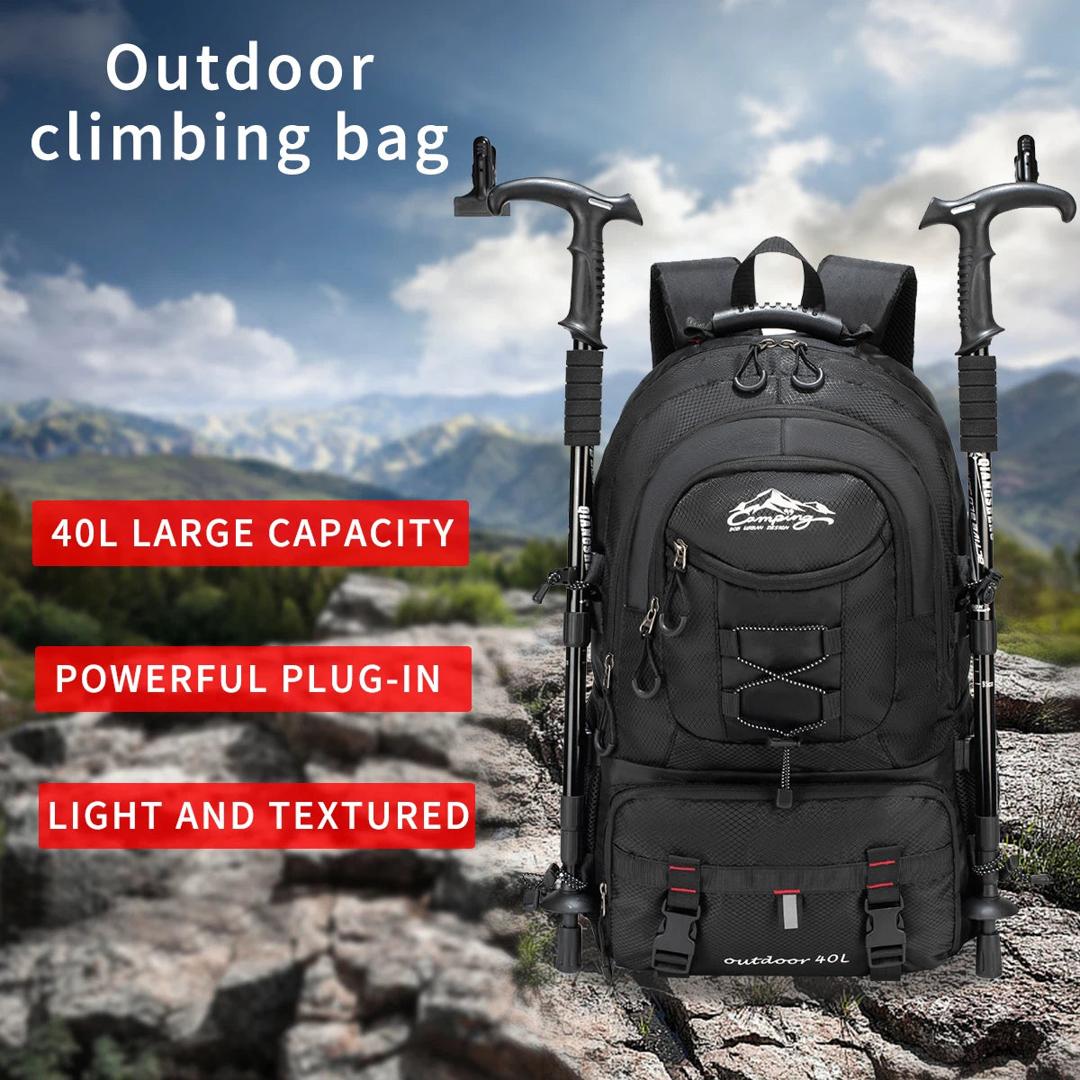 Large Capacity Cross-Border Hiking Backpack, Men'S Backpack, Travel Backpack, European and American Outdoor Luggage Bag, Fashion