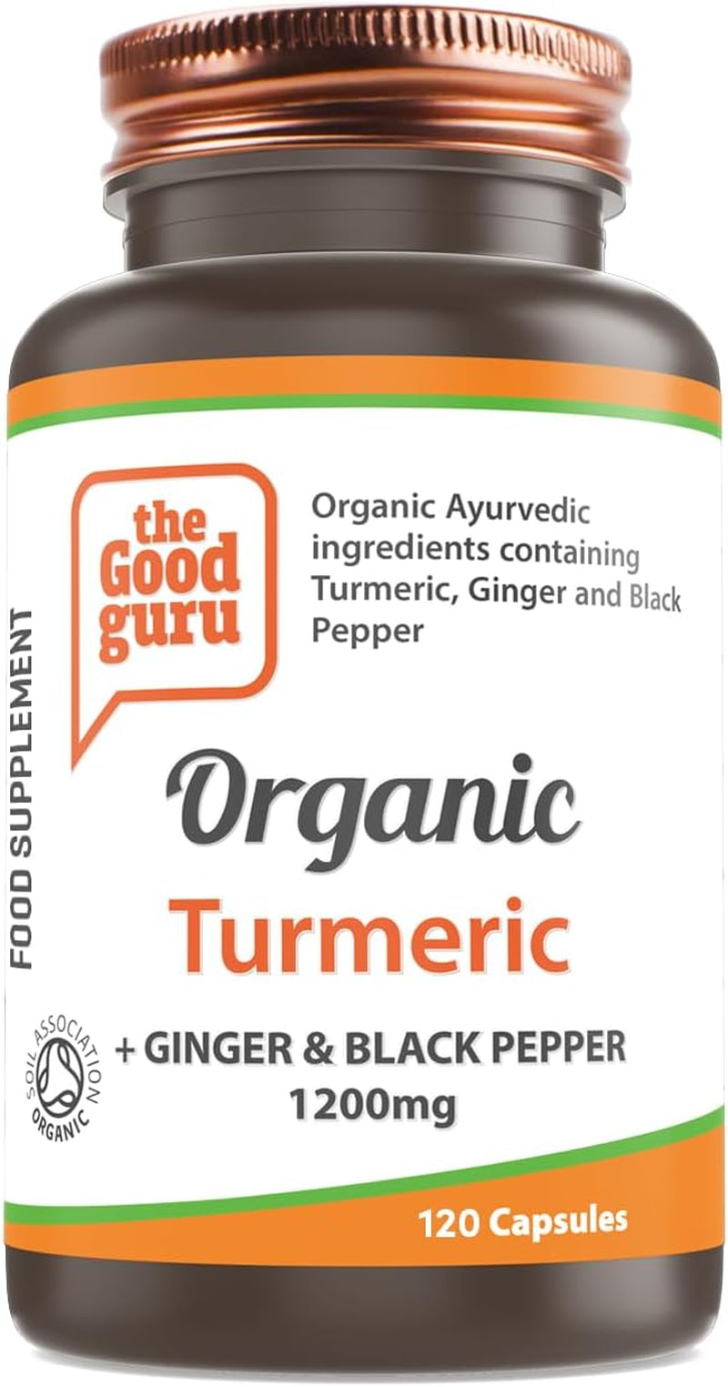 Organic Turmeric Ginger and Black Pepper Supplement 1200Mg- 120-Capsules