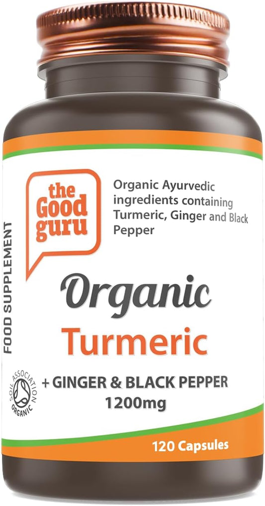 Organic Turmeric Ginger and Black Pepper Supplement 1200Mg- 120-Capsules