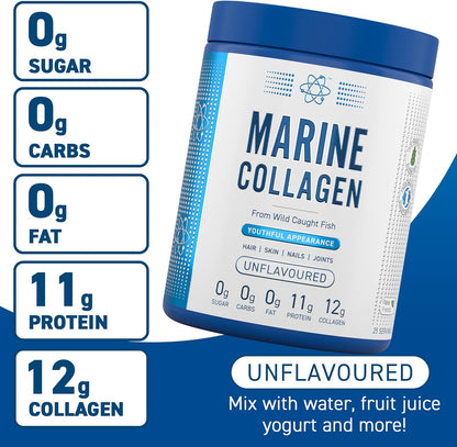 Marine Collagen Powder - Hydrolysed Collagen Protein, Healthy Skin, Hair, Nails (Unflavoured) (3G - 25 Servings)