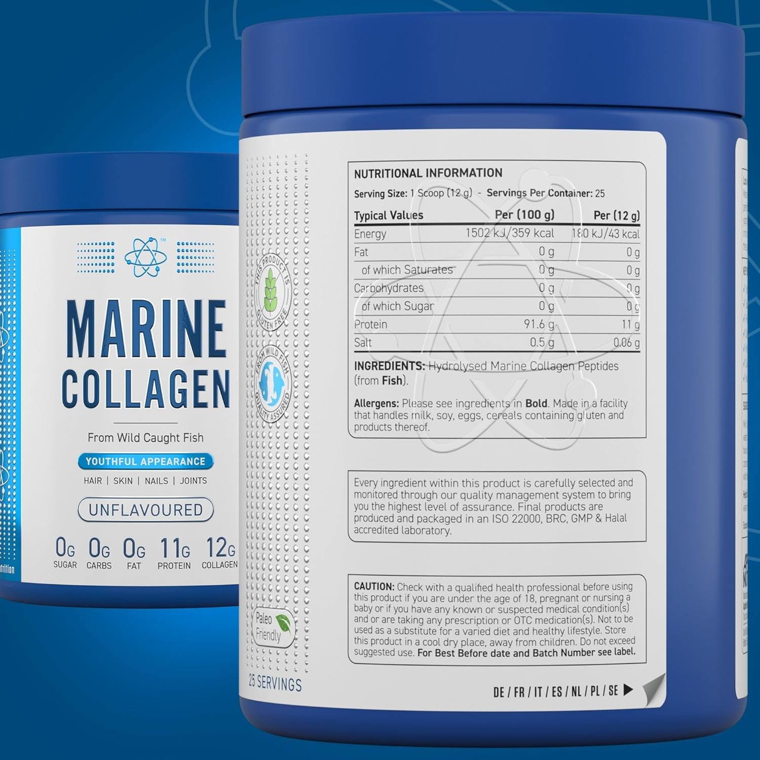 Marine Collagen Powder - Hydrolysed Collagen Protein, Healthy Skin, Hair, Nails (Unflavoured) (3G - 25 Servings)