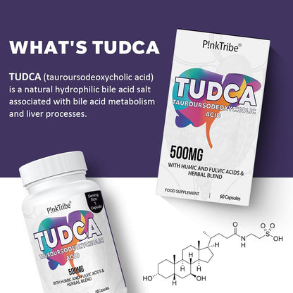 TUDCA 500Mg, Tauroursodeoxycholic Acid with Humic and Fulvic Acids, Beet Root and More, Tudca Bile Salt Supplement for Liver Health, Digestion, Detox and Repair (Pack of 1)