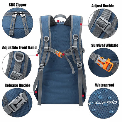 35L Outdoor Foldable Waterproof Backpack Lightweight Portable Daypack Bag Large Hunting Camping Traveling Hiking Backpacks