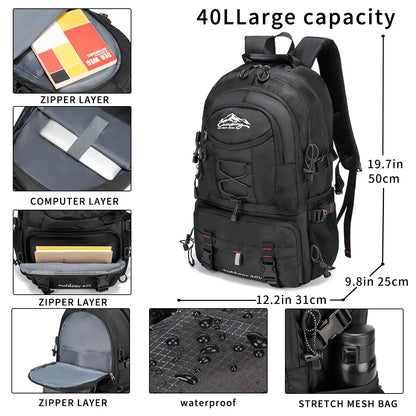 Large Capacity Cross-Border Hiking Backpack, Men'S Backpack, Travel Backpack, European and American Outdoor Luggage Bag, Fashion